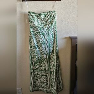 Lulu's Green and White Patterned Dress